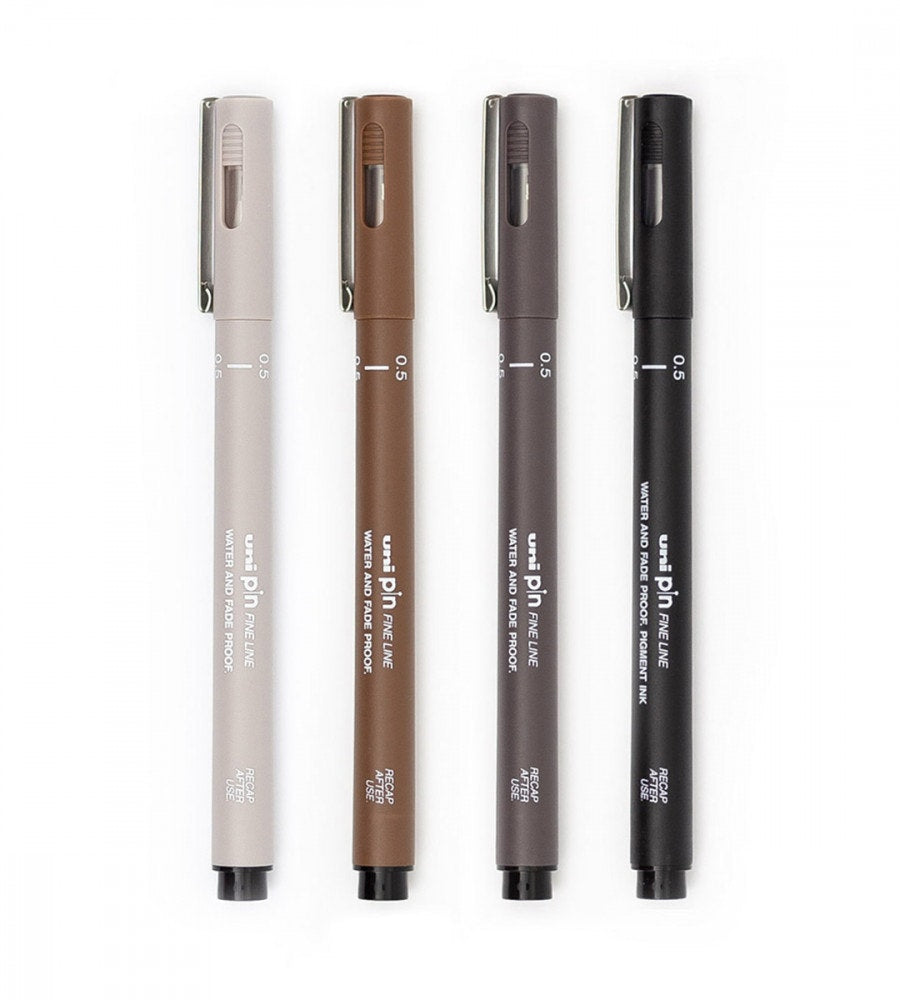 paket fineliner uni pin 4-pack (pennor) multicolor
