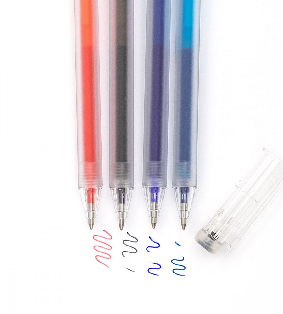 pennor kulspetspenna change of heart 1 cool - 4-pack (frixion) bla, indigo, svart, rod