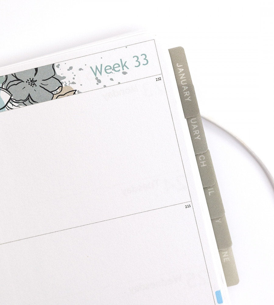 klistermarke månadsflikar fab tabs - grå (tabs) stone gray