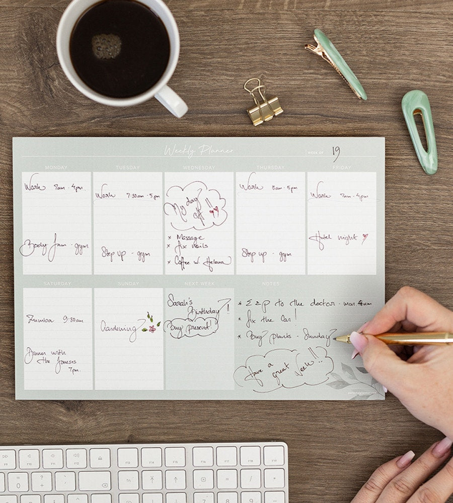 block kalenderblock bloom veckoöversikt - grön (kalenderblock) grön