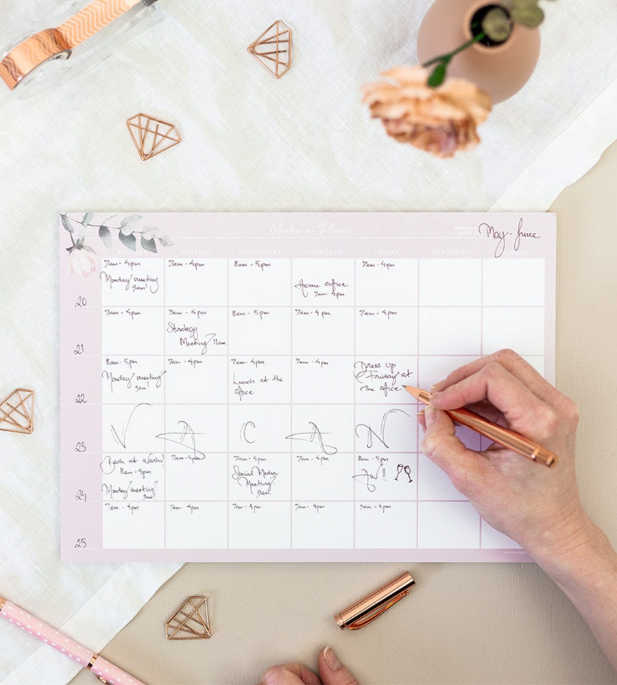 block kalenderblock bloom månadsöversikt - rosa (kalenderblock) rosa