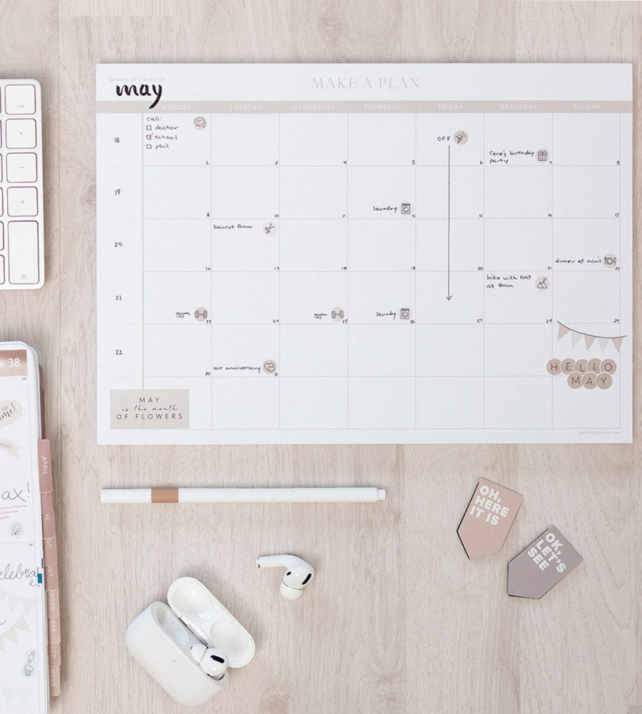 block kalenderblock classic månadsöversikt - beige (kalenderblock) beige