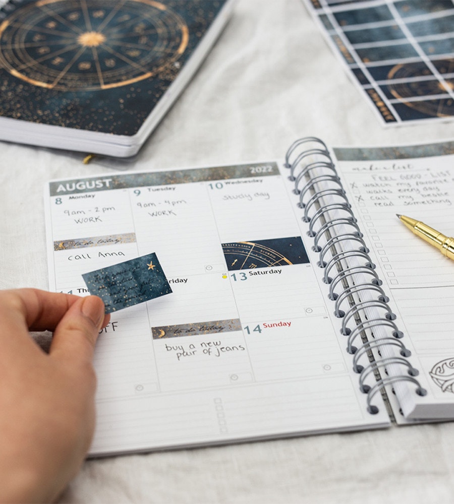 klistermarke klistermärken galactic views (box) - blå (box) blå