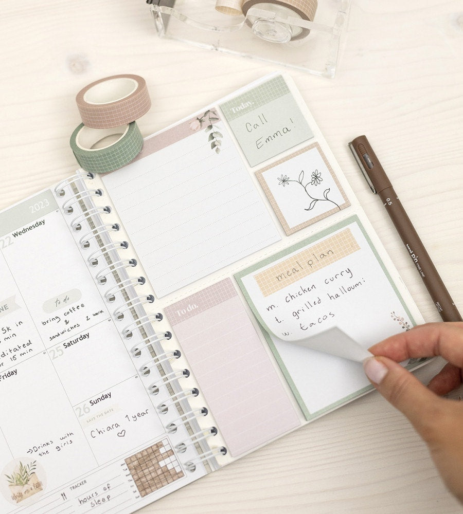 sticky-notes sticky notes bloom till almanacka - storlek a5, a4 (spiral) flerfärgad