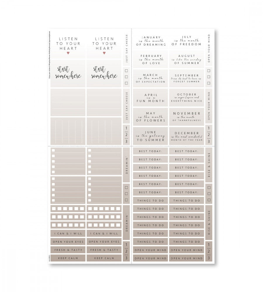 paket kit lists & letters till almanacka (kit) flerfärgad