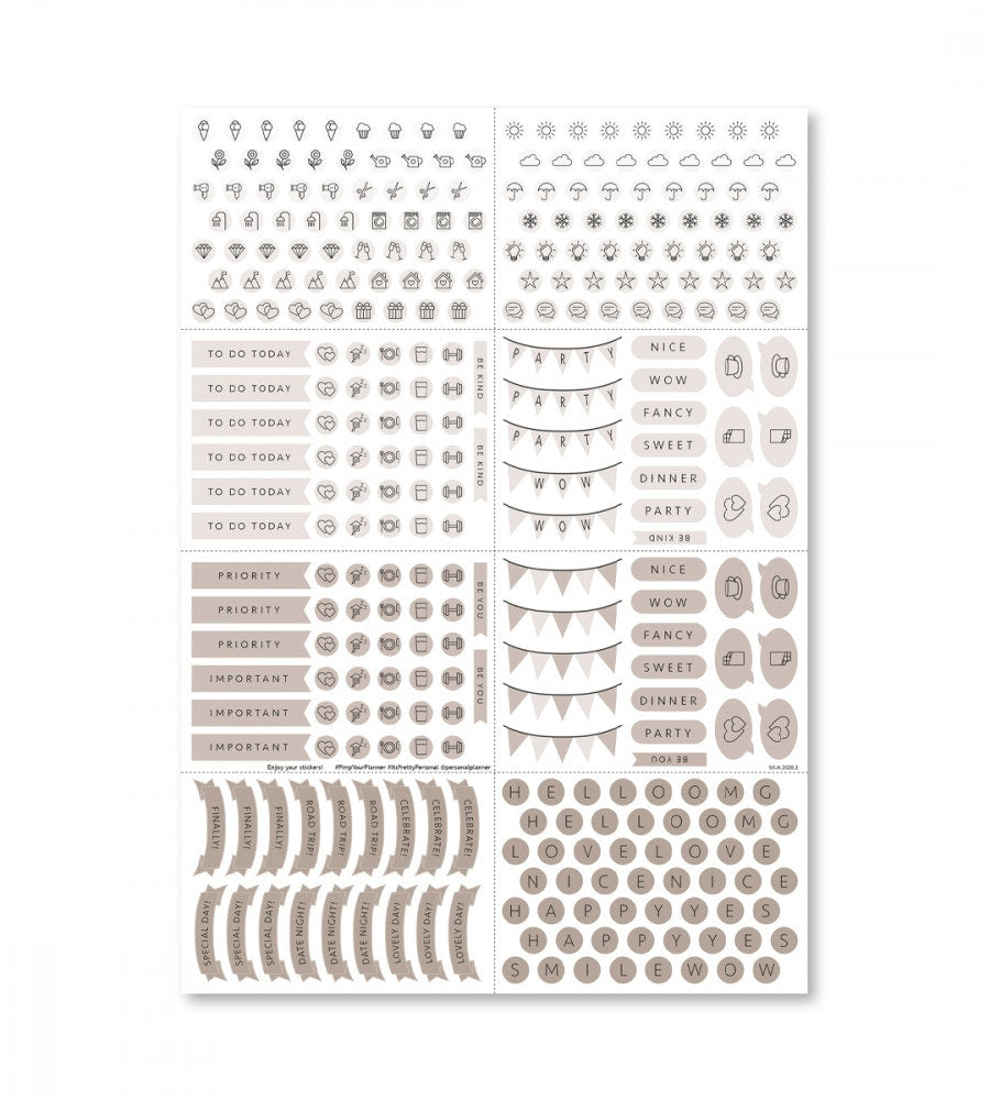 paket kit lists & letters till almanacka (kit) flerfärgad