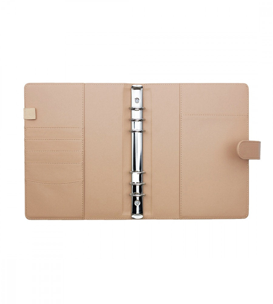 fodral ringpärm till systemkalender - storlek a5 - beige (a5) beige