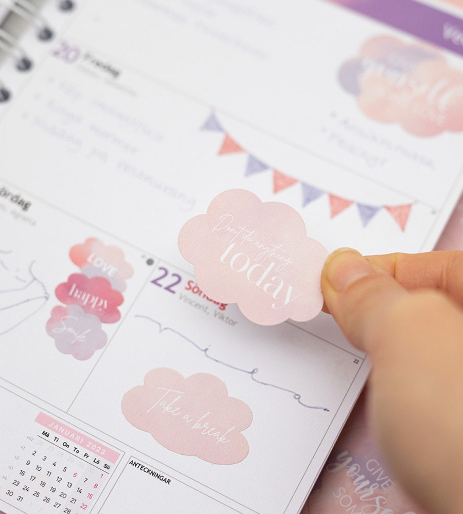 klistermarke klistermarken candy clouds - rosa (other-shapes) rosa