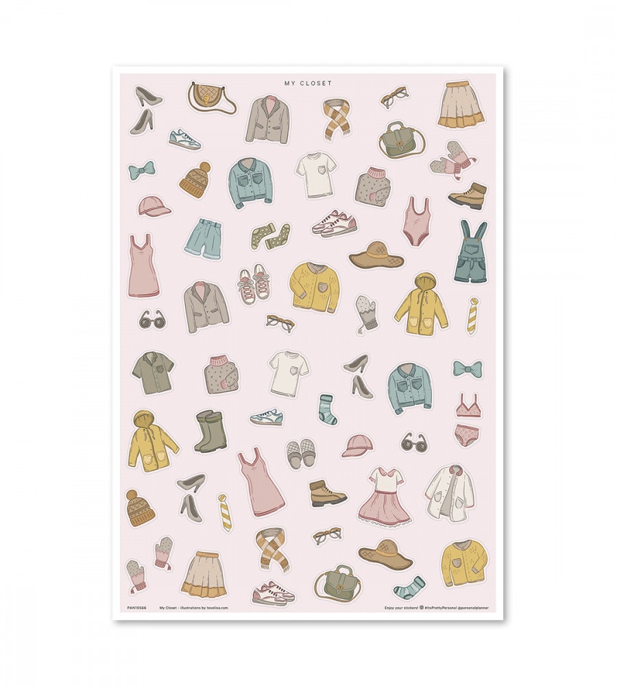 klistermarke klistermärken my closet (other-shapes) flerfärgad