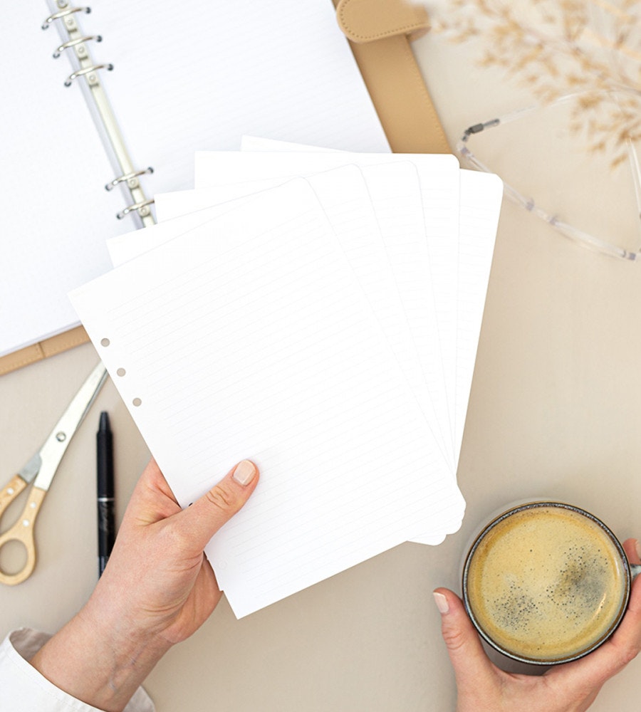 snap-in refill-sidor linjerat 12-pack till systemkalender - storlek a5 (systemkalender)