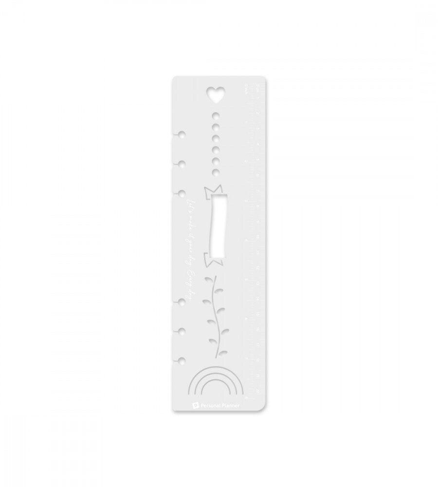 linjal linjal med schablon till systemkalender - storlek a5 (schablon) transparent