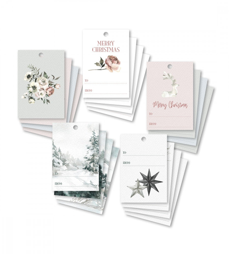 vykort juletiketter christmas mood 20-pack (etiketter) flerfärgad