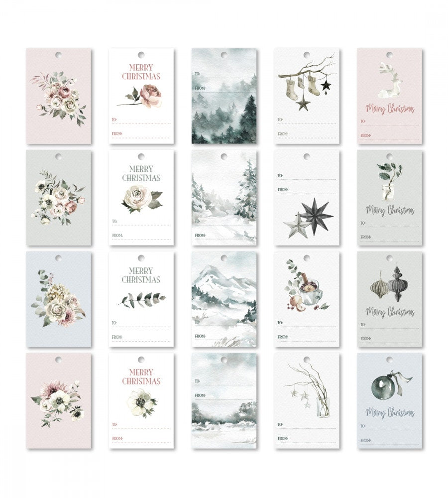 vykort juletiketter christmas mood 20-pack (etiketter) flerfärgad