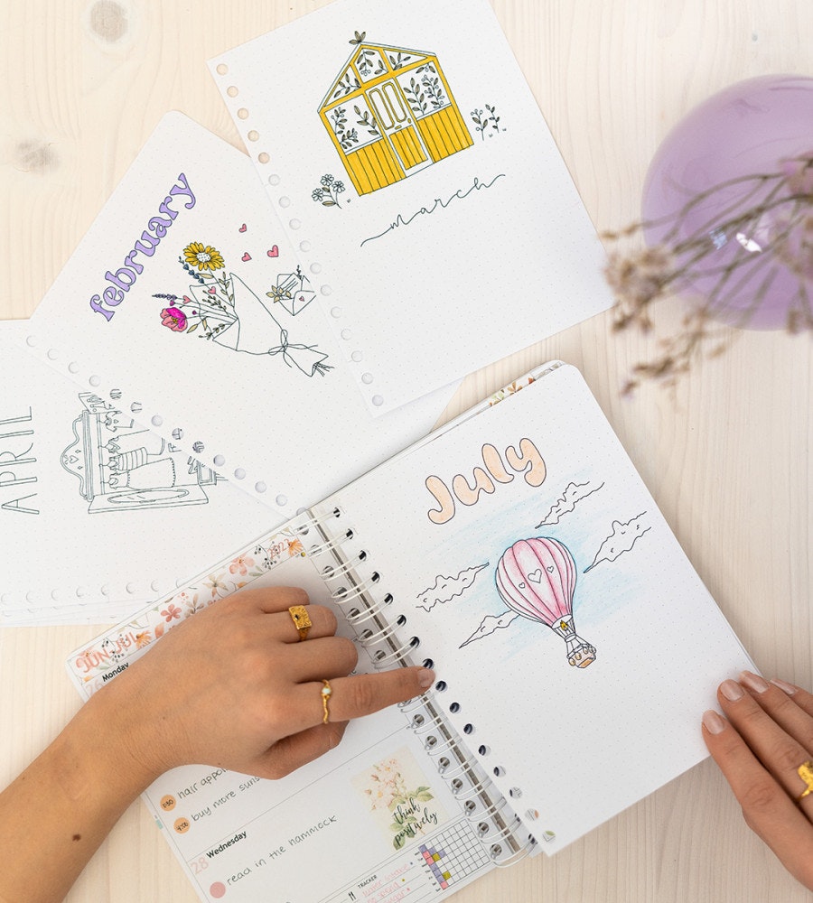 snap-in snap-in refill-sidor månadsblad till almanacka - storlek a5 (spiral)