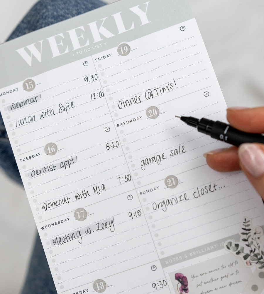 block anteckningsblock weekly to do list a5 - grön (a5) grön