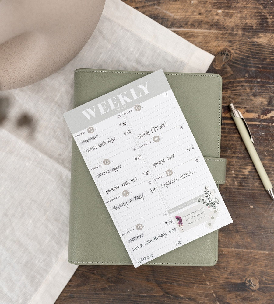 block anteckningsblock weekly to do list a5 - grön (a5) grön