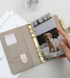 fodral ringpärm till systemkalender - storlek personal - grå/beige (personal) grå/beige