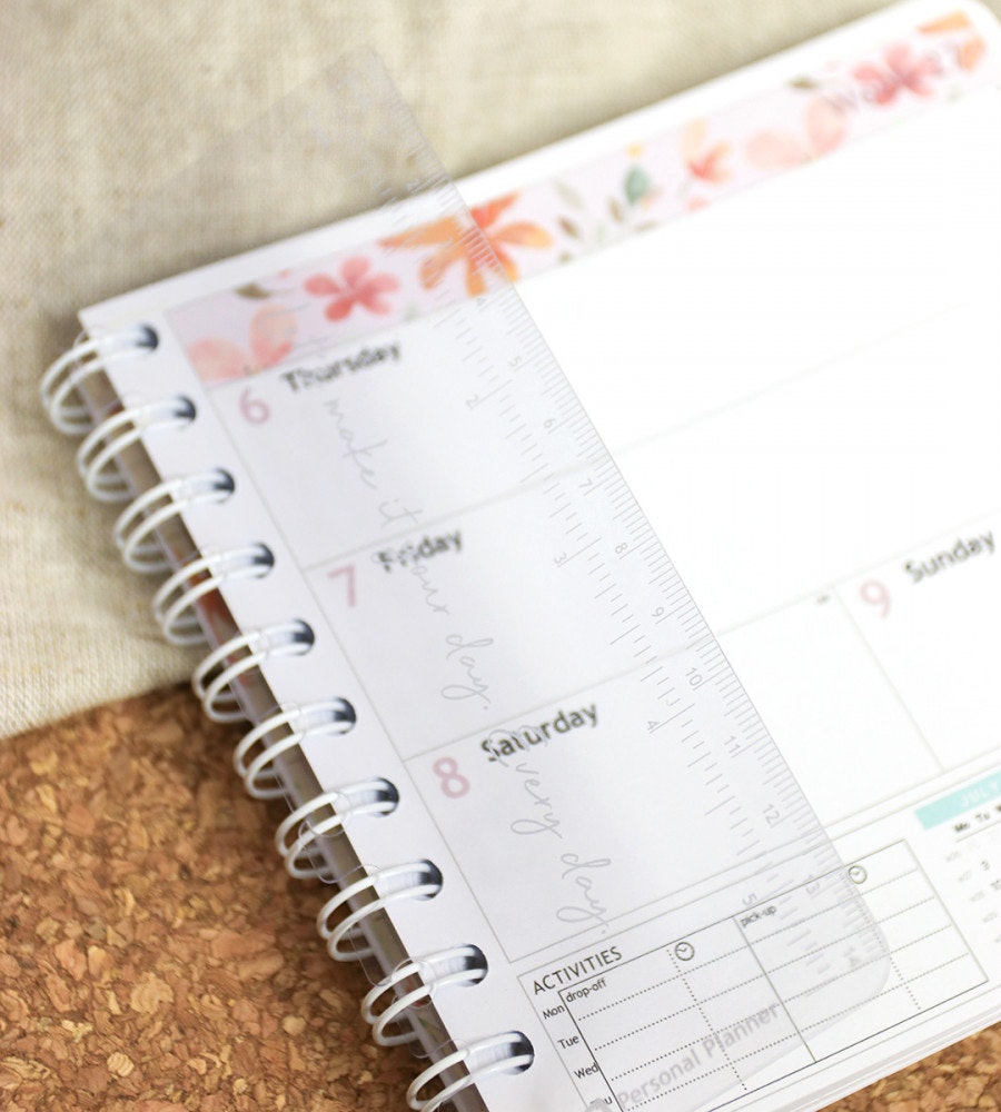 linjal linjal kort till almanacka - storlek liten, mellan, stor - transparent (bokmarken) transparent