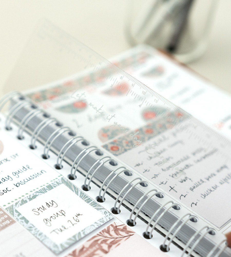 linjal-a5 linjal lång till almanacka - storlek a5, a4 - transparent (bokmarken) transparent