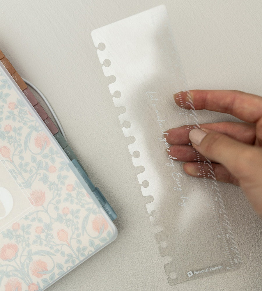 linjal-a5 linjal lång till almanacka - storlek a5, a4 - transparent (bokmarken) transparent