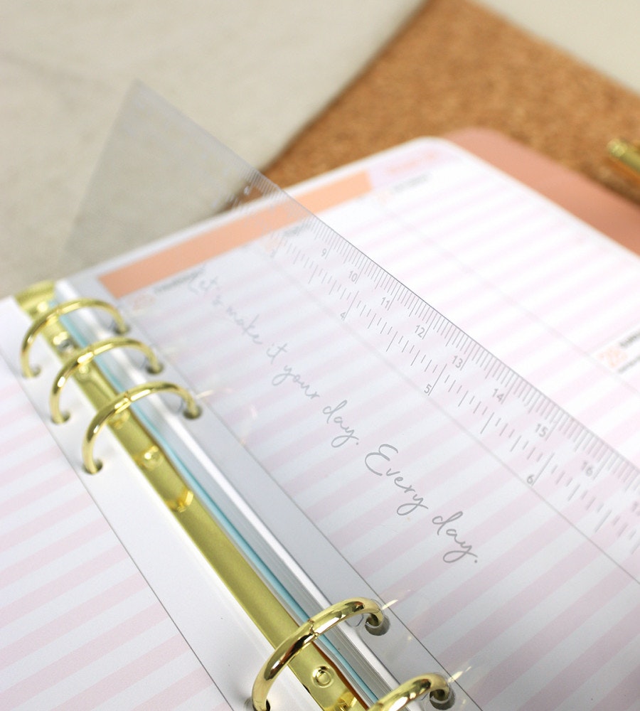 linjal linjal till systemkalender - storlek a5 - transparent (bokmarke) transparent