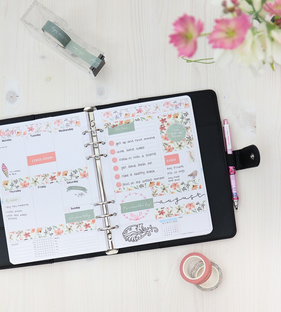 fodral ringpärm till systemkalender - storlek a5 - svart - struktur (a5) svart