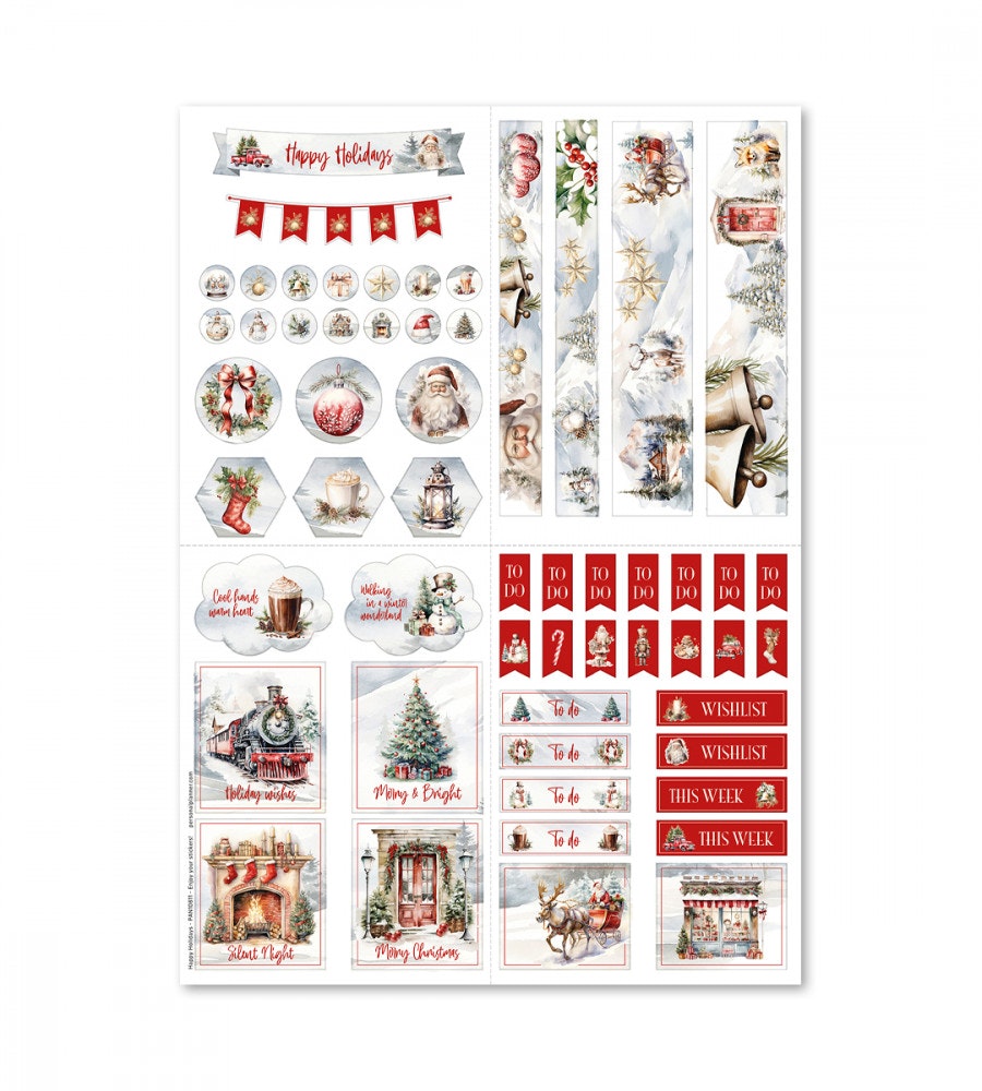 klistermarke klistermärken happy holidays (spread) (spread) multicolor