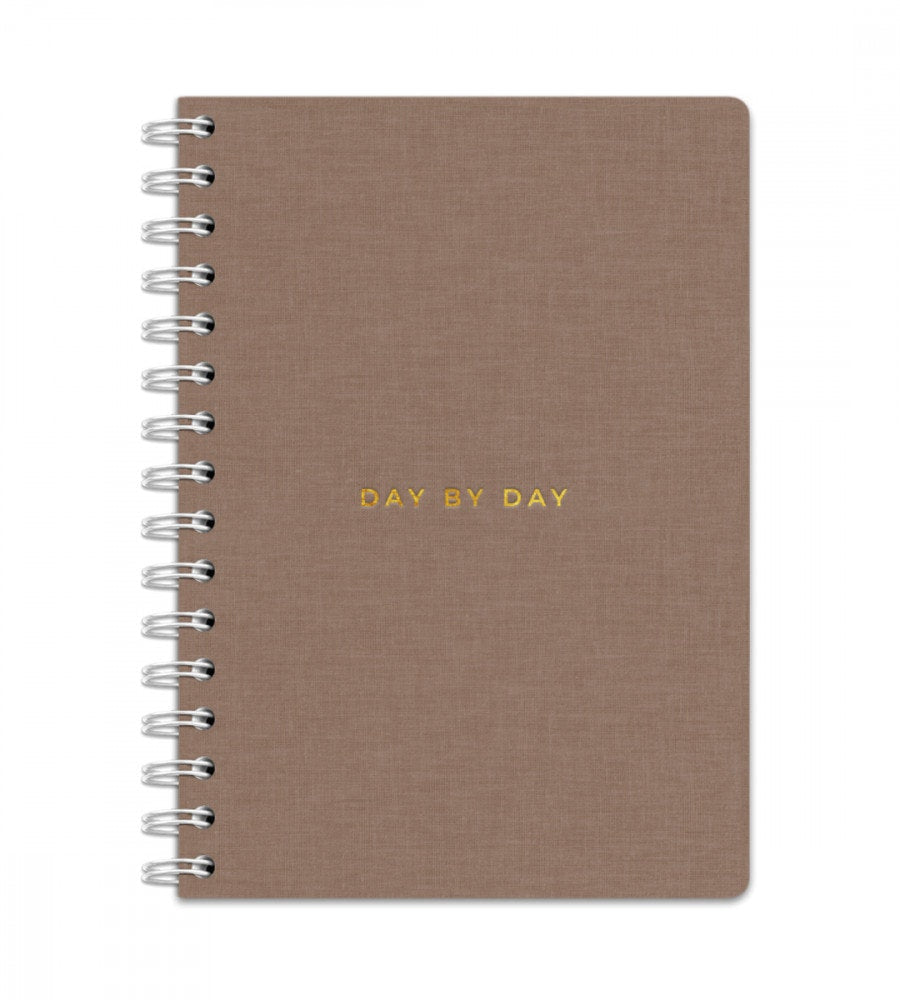 a5 almanacka - spiralbindning - storlek a5 - hardcover - brun canvas (almanacka)