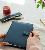 fodral ringpärm till systemkalender - storlek a5 - mörkblå (a5) mörkblå