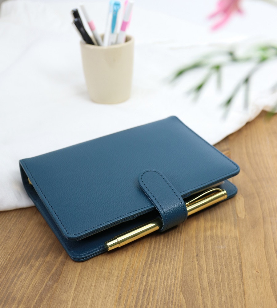 fodral ringpärm till systemkalender - storlek personal - mörkblå (personal) mörkblå