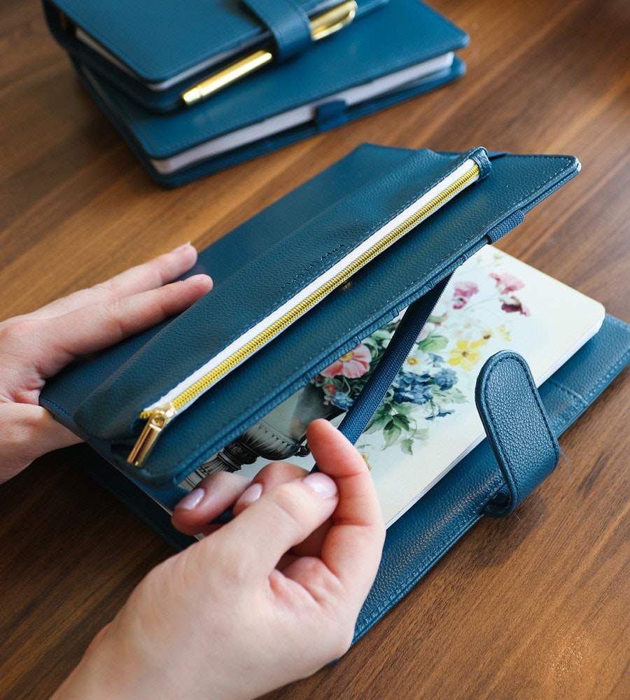 pencil-case pennfodral litet med gummiband - mörkblå (forvara) mörkblå