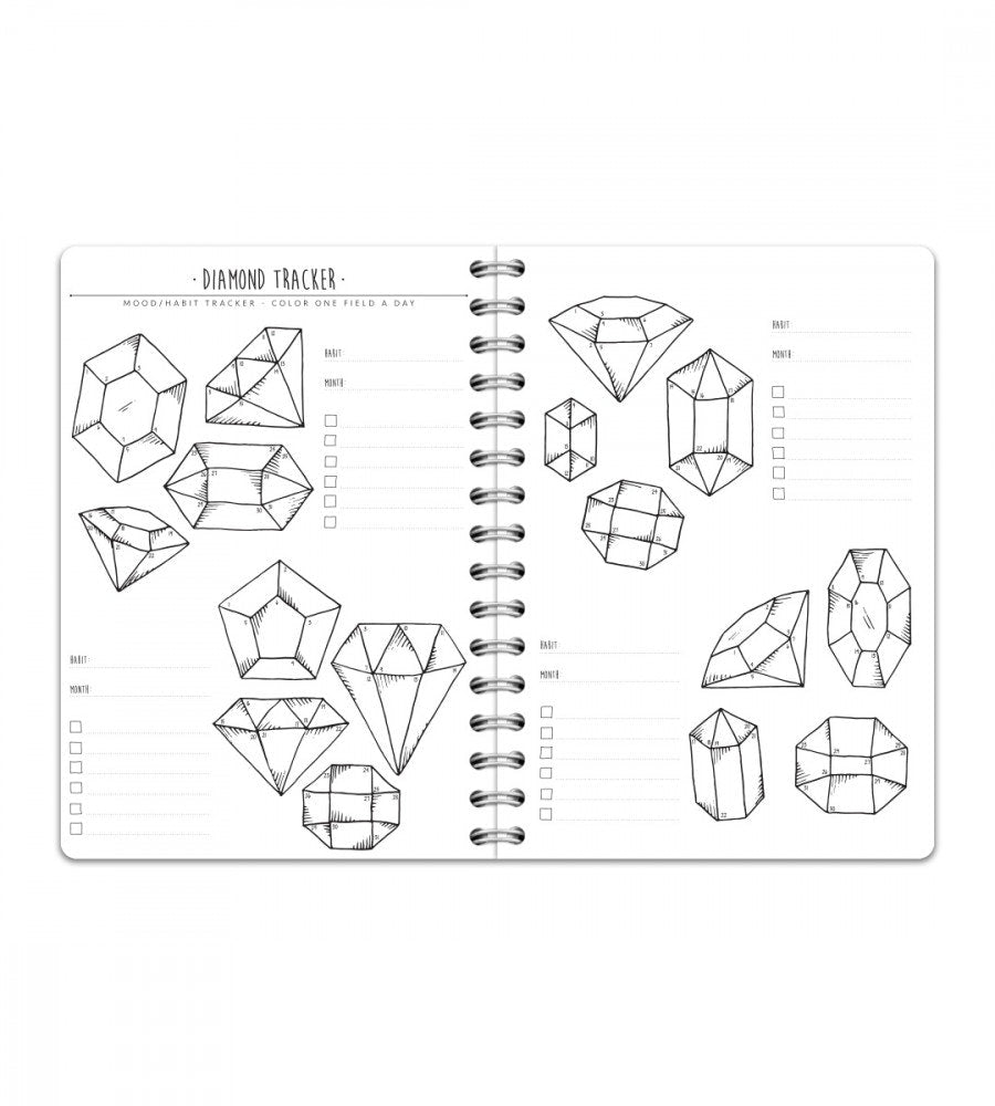 a5 personlig bullet journalbok - storlek a5 - spiralbunden (anteckningsbok)