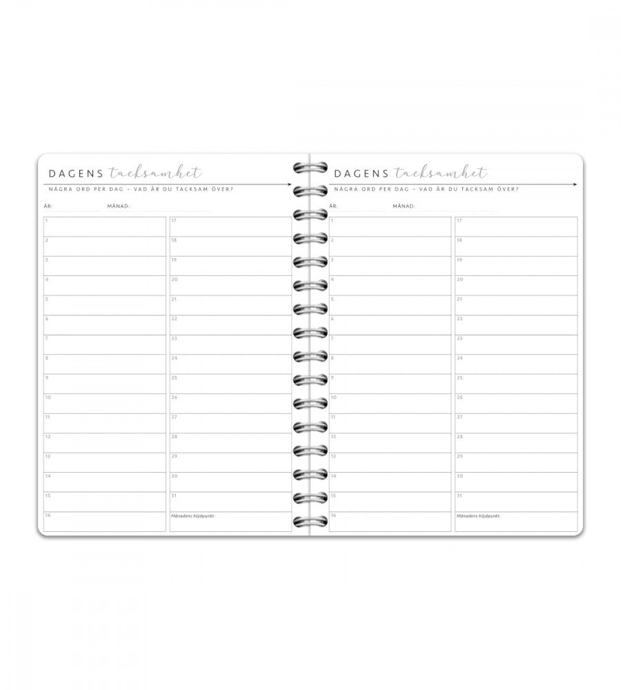 a5 personlig selfcarebok - storlek a5 - spiralbunden (anteckningsbok)