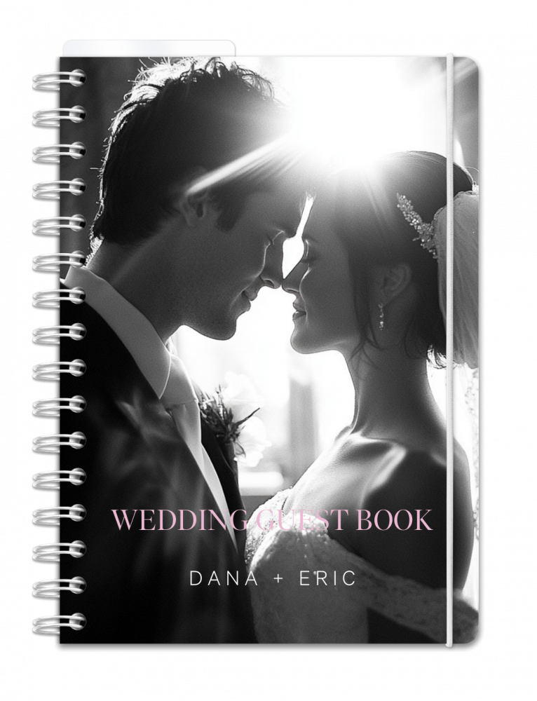 a5 personlig bröllopsgästbok - storlek a5 - spiralbunden (anteckningsbok)
