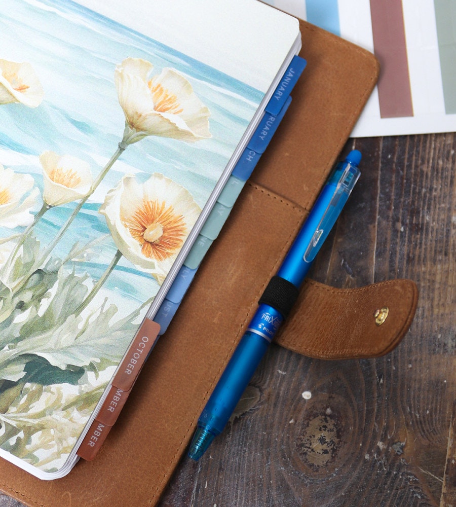 klistermarke månadsflikar fab tabs - blå/brun (tabs) flerfärgad