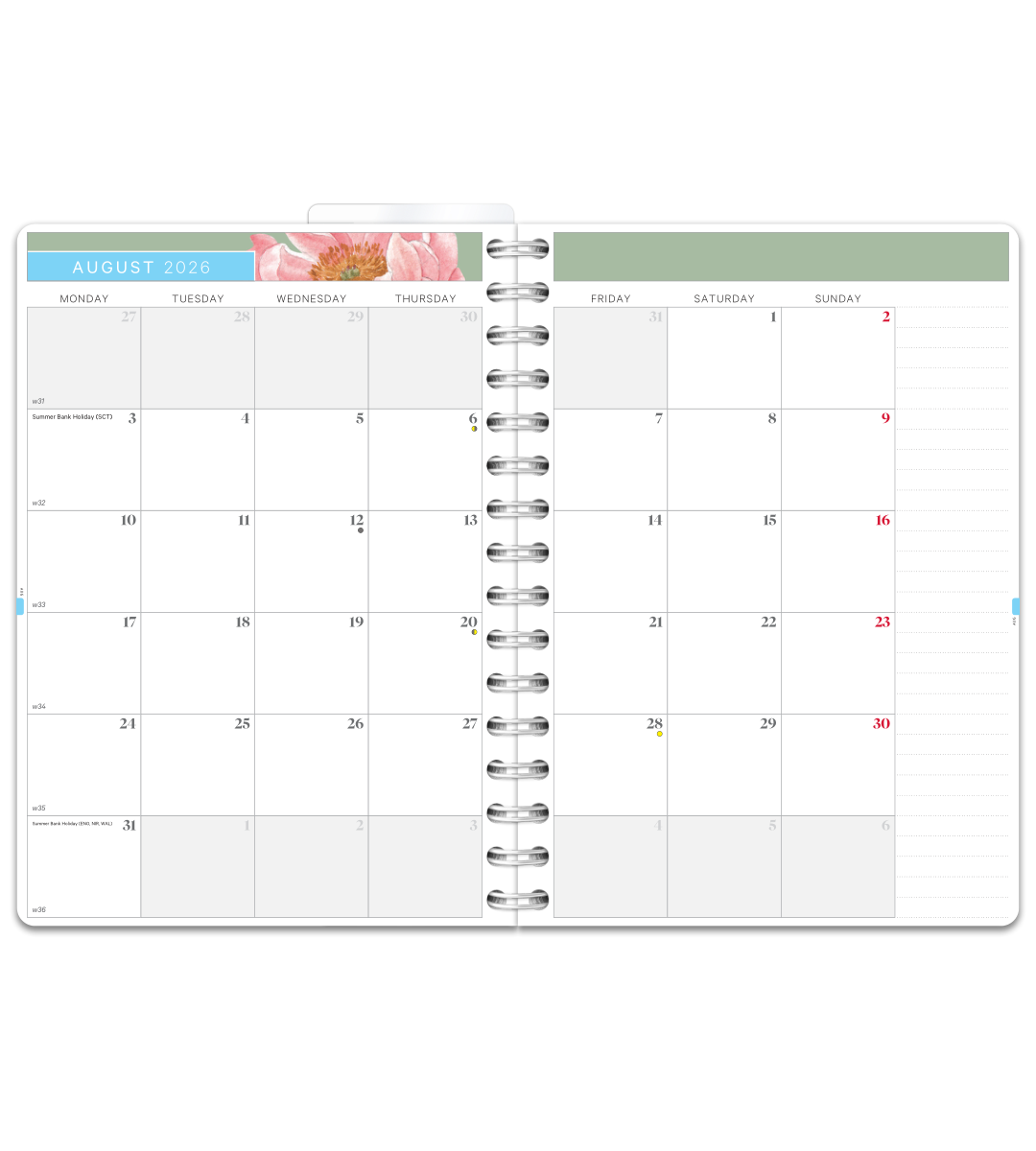 Spiral Binding A5 - Teacher Planner