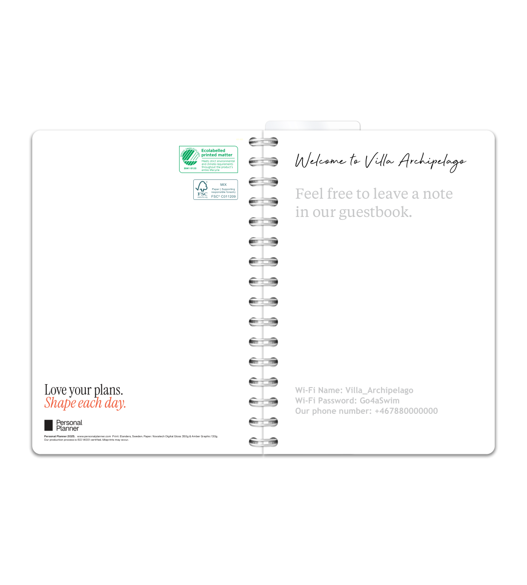 Spiral Binding A5 - Guest Book