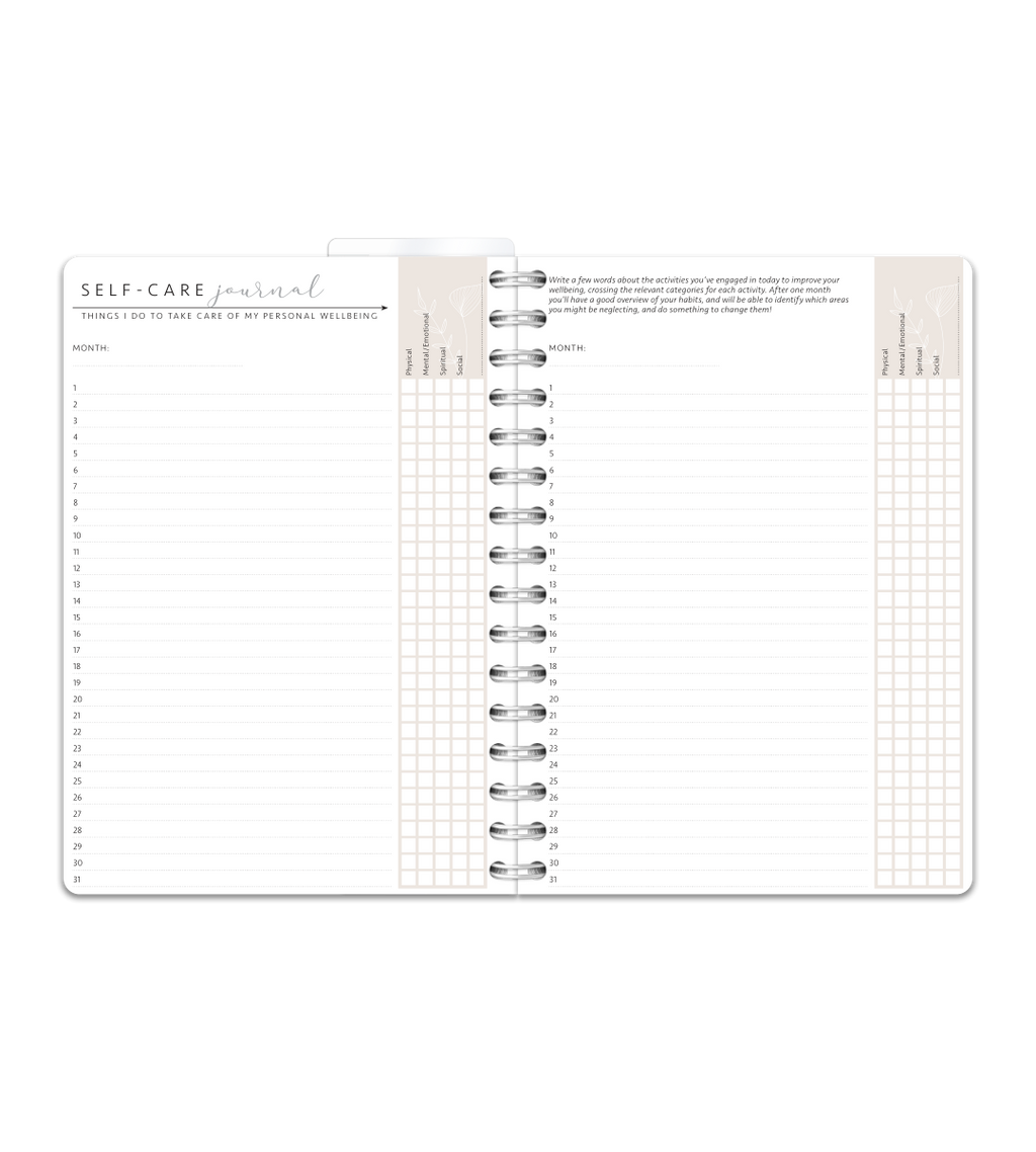 Spiral Binding A5 - Self-Care Journal