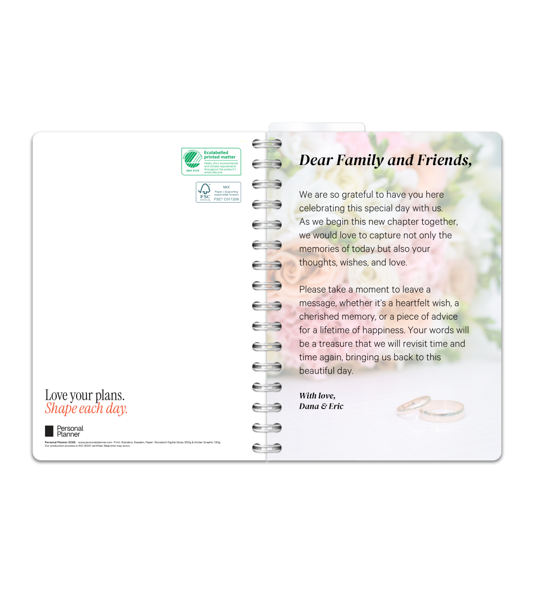 Spiral Binding A5 - Wedding Guest Book
