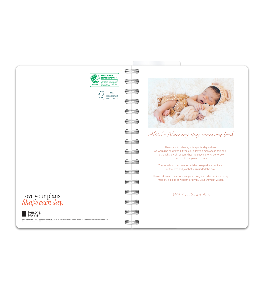 Spiral Binding A5 - Baby Guest Book