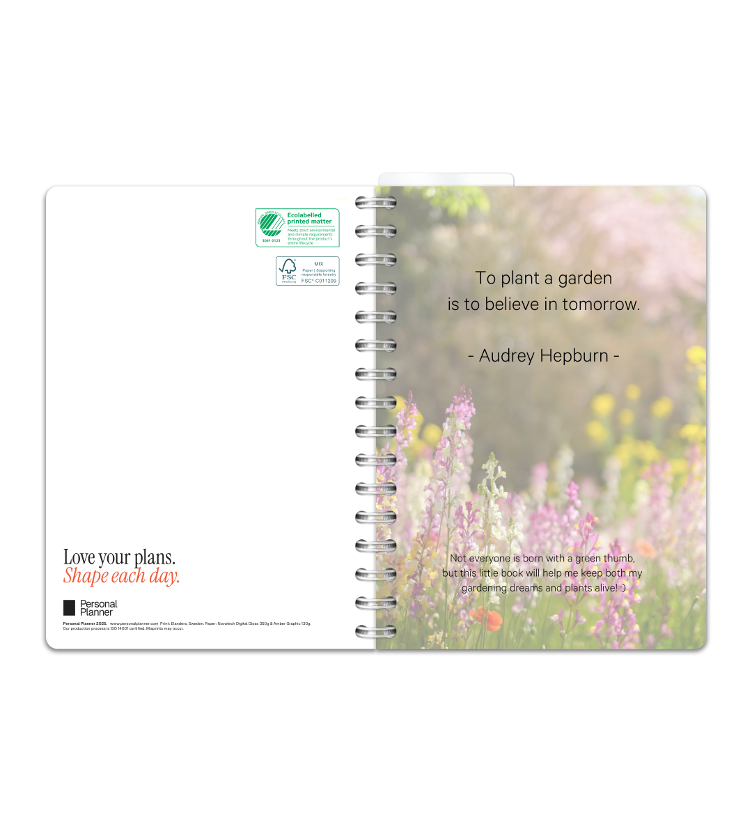 Spiral Binding A5 - Garden Journal