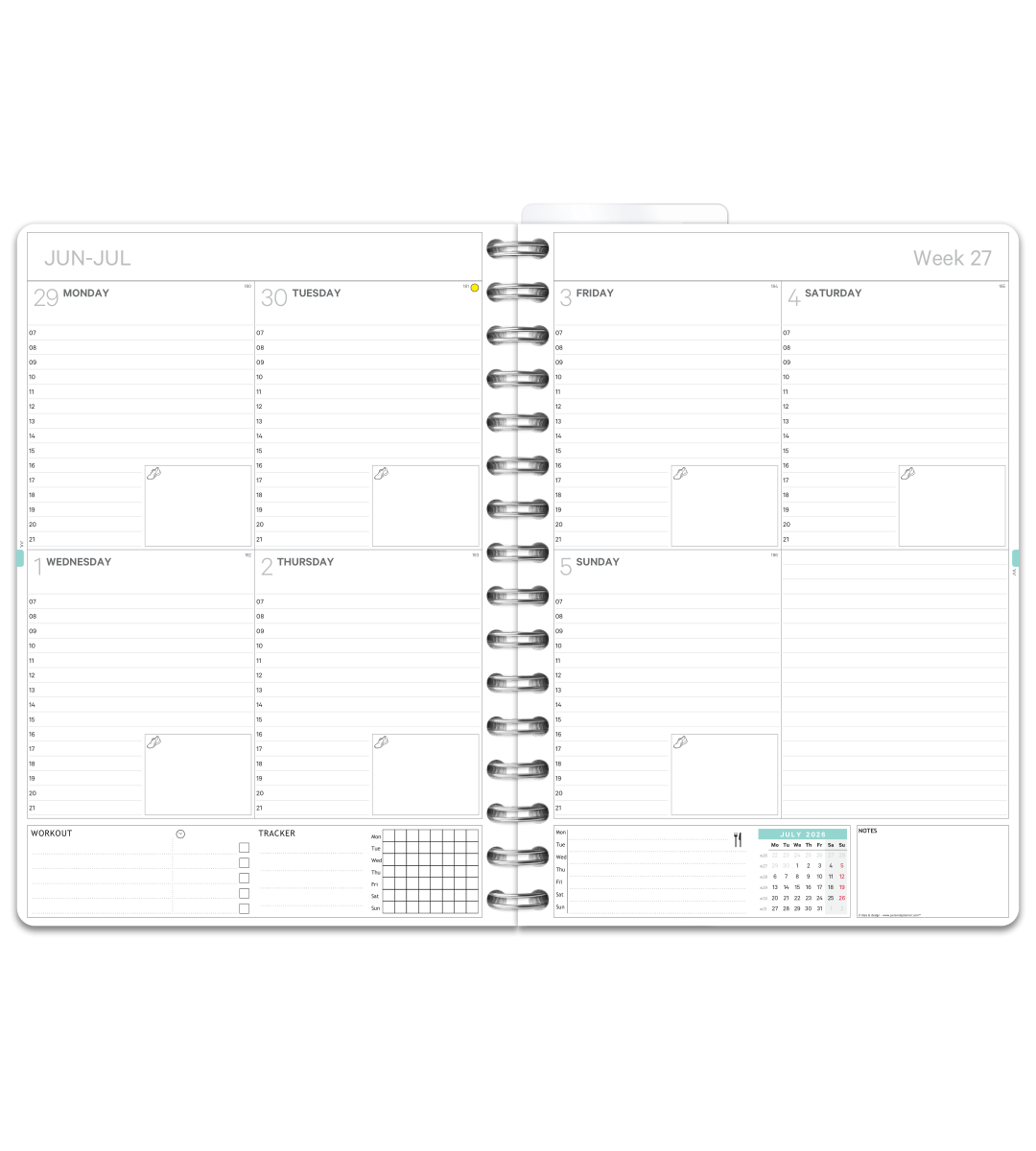 Spiral Binding A5 - Workout Planner