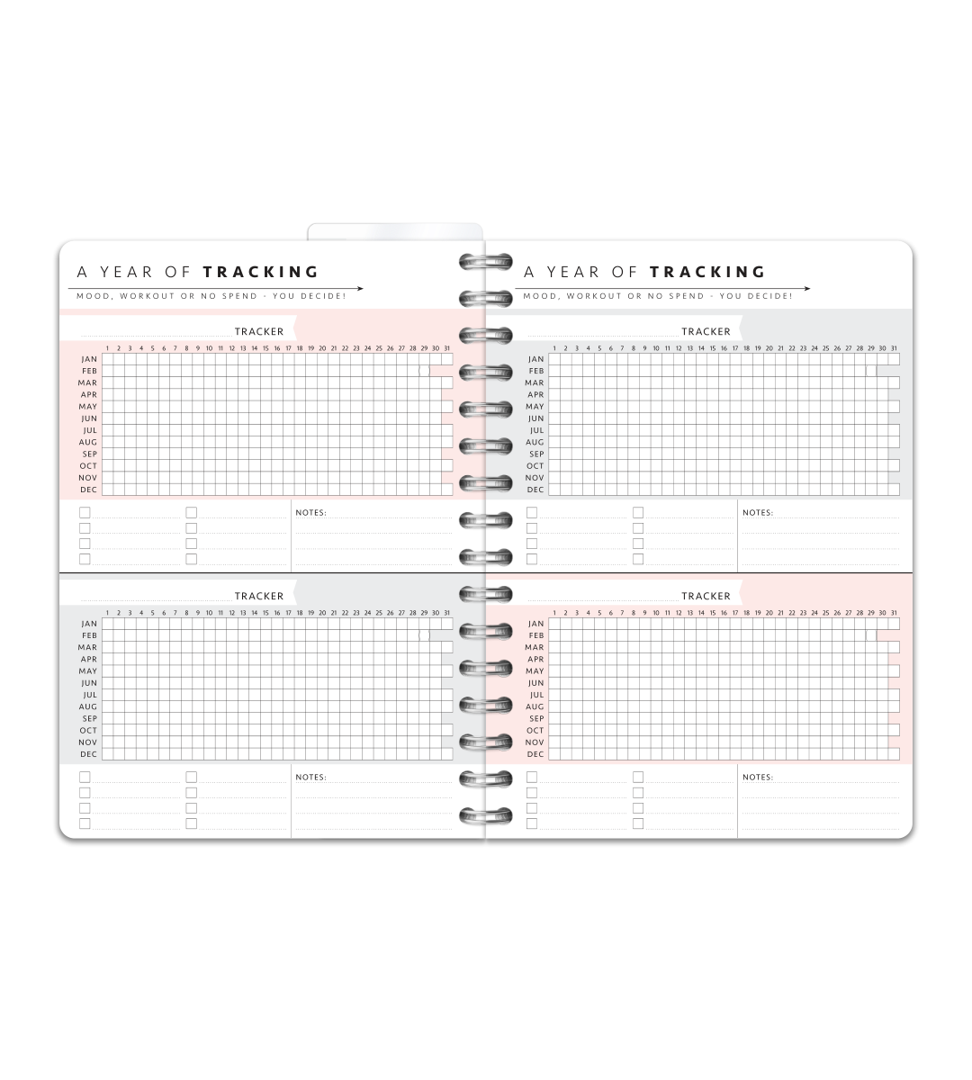Spiral Binding A5 - Workout Planner