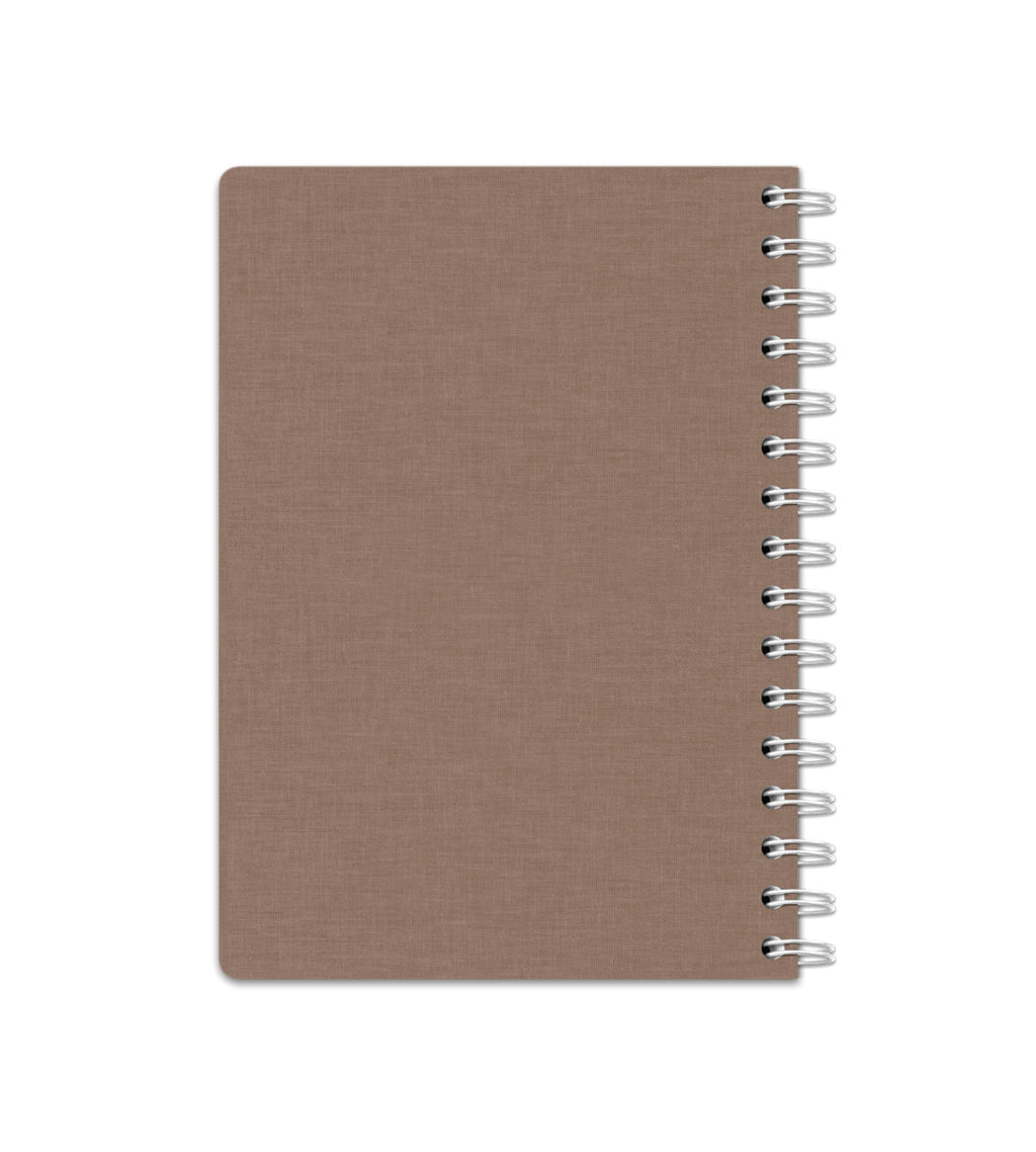 Notebook Brown Canvas - Spiral Bound A5 