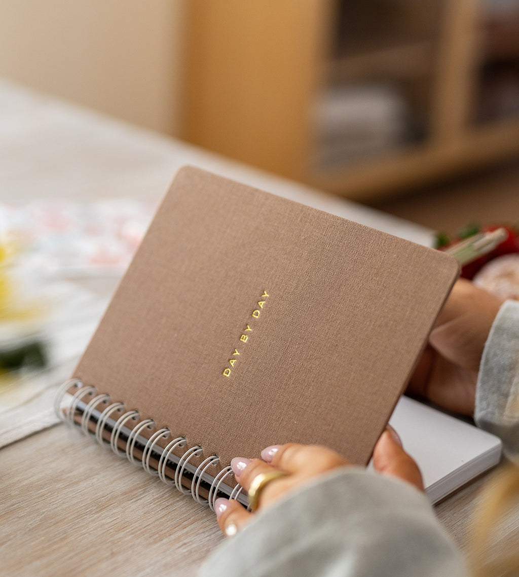 Notebook Brown Canvas - Spiral Bound A5 