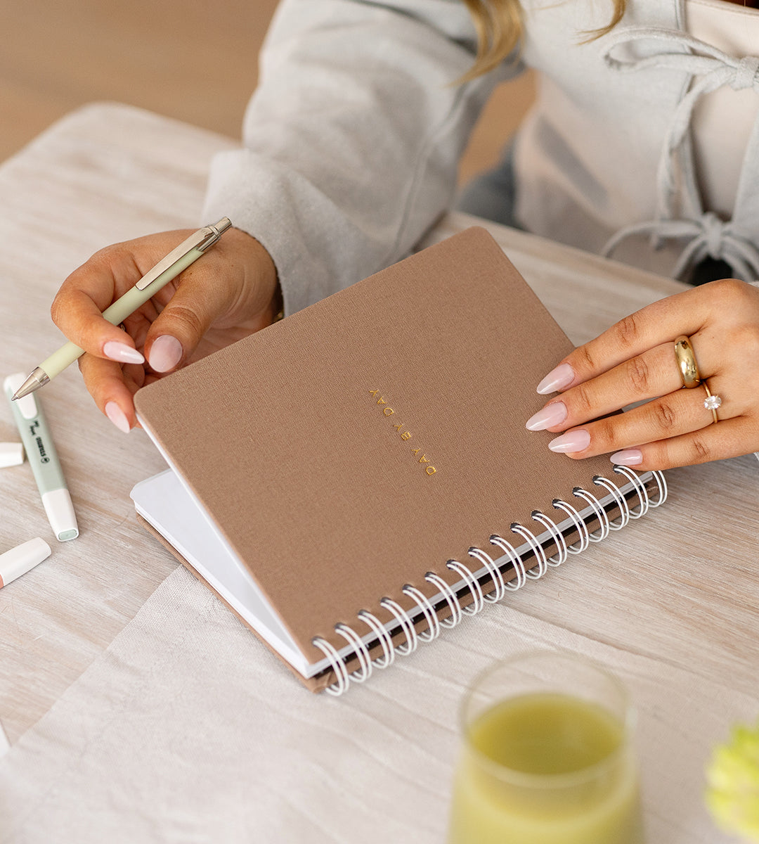 Notebook Brown Canvas - Spiral Bound A5 