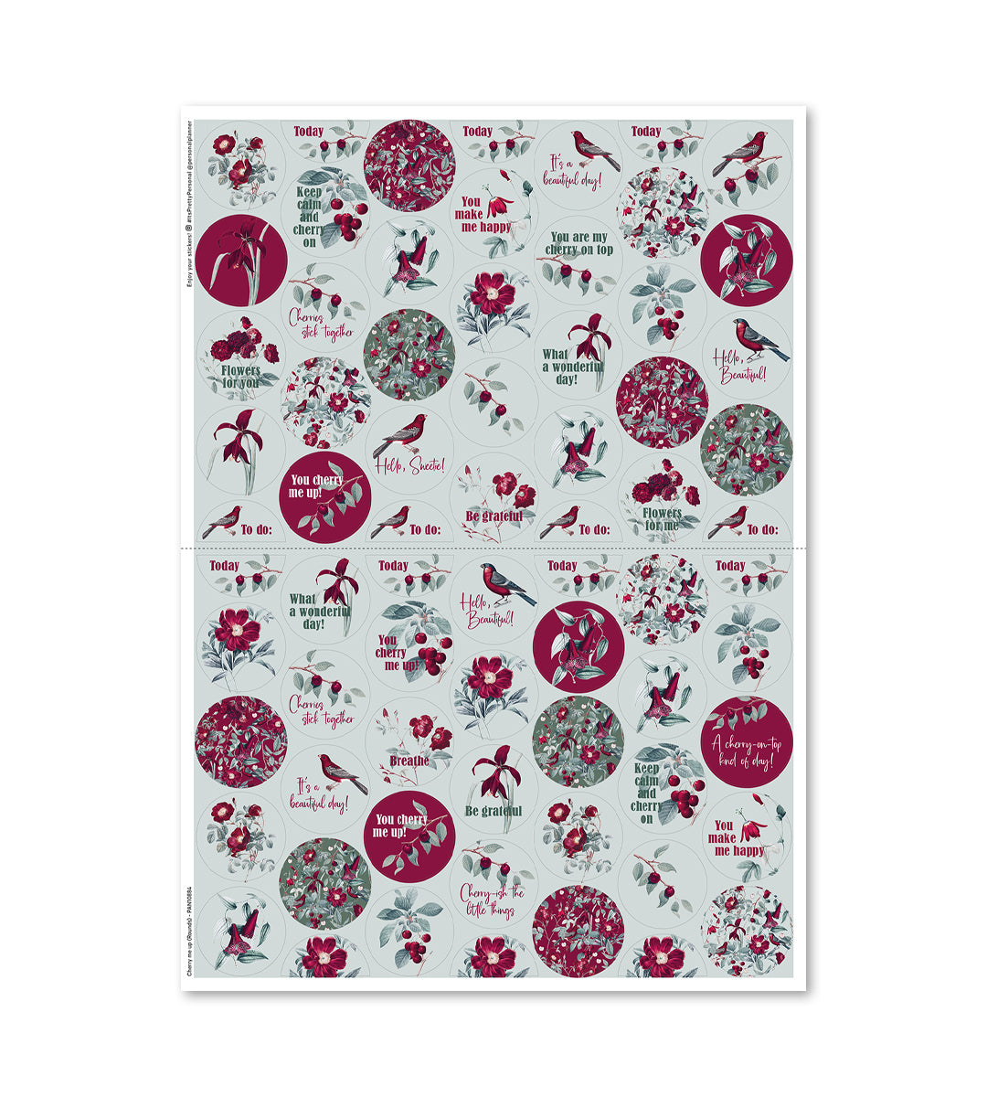 Kit - Cherry me up for planner - sizes A5, A4