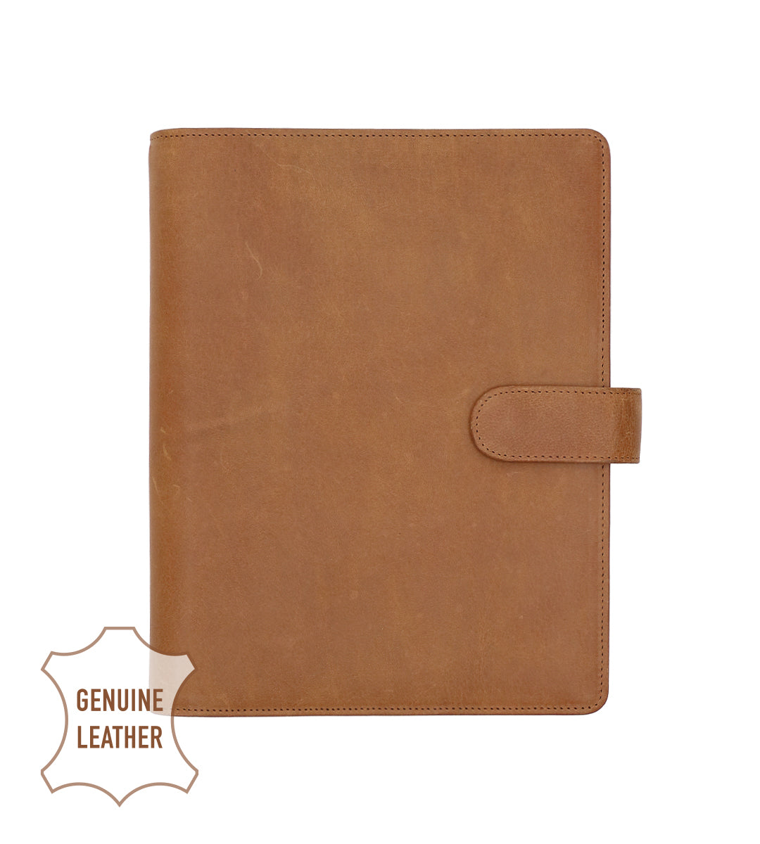 Ring Binder - Leather for Organizer - A5 - Cognac