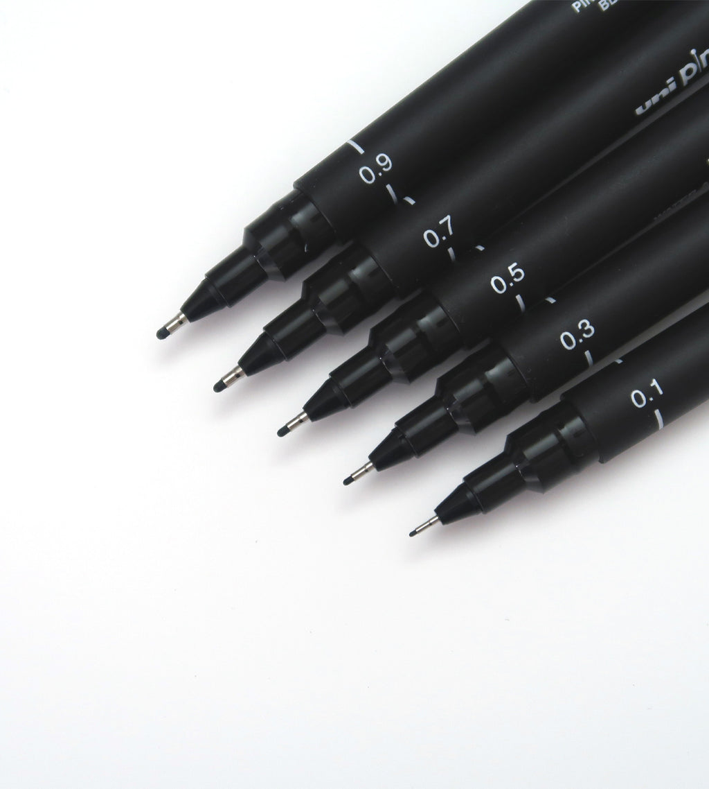 Fineliner - Uni Pin 5 Pack - Black