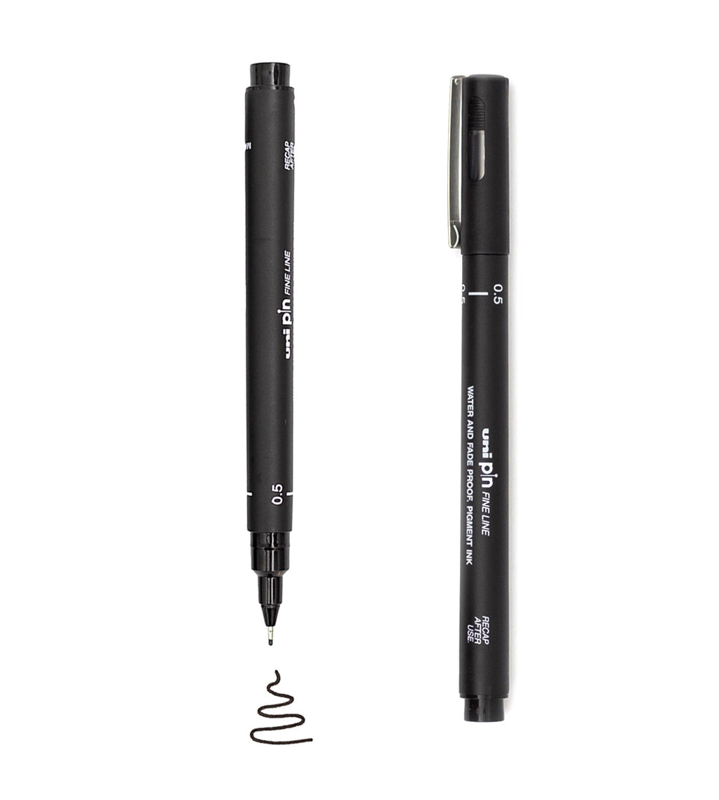 Fineliner - Uni Pin 5 Pack - Black